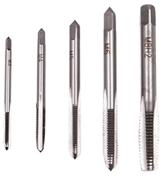 ZONADAH Lot de 5 tarauds métriques pour machine - Taille M3 M4 M5 M6 M8 - Outil de taraudage