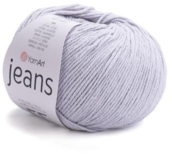 YarnArt, Jeans Sport Yarn, Hilo de algodón suave 55 % algodón, 45 % acrílico, para tejer y hacer amigurumis, 1 madeja/ovillo, 50 g, 160 m, Color 80
