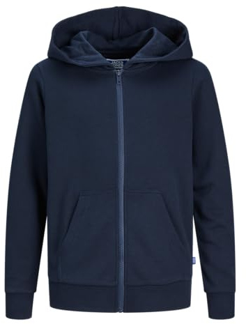 JACK & JONES Jjebradley Sweat À Capuche Zippé Noos Jnr Garçon Veste Sweat-Shirt, Blazer Bleu Marine., 164
