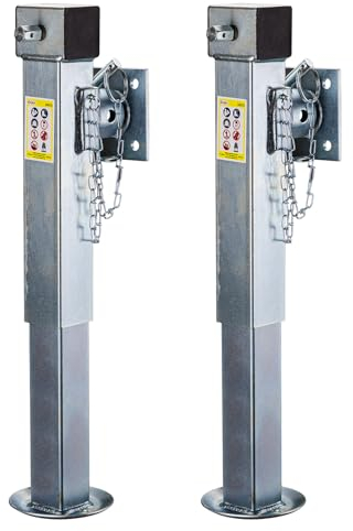 DEMA PKW Auto Anhänger Stütze 2er Set – Schnellhubstütze für Anhänger, Tragkraft 1350 kg pro Stütze, Robuste Anhängerstützen