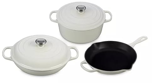 Le Creuset 5 Piece Cast Iron Set White