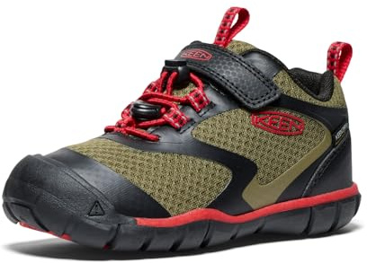 KEEN Unisex-Child Tread Rover Comfortable Easy On Waterproof Sneakers, Martini Olive/Red Carpet, 8