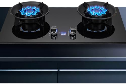 Cuisinière À Gaz 2 Brûleurs, Cuisinière À Flamme Élevée 5,0/5,2 KW, Minuterie De Support De Pot En Fonte Avec Protection Contre L'extinction, Cuisinière Indépendante De Camping En Plein Air ( Size : L