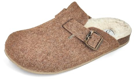 JOMIX Chaussons Fourrure Femme Sabots Femme en Feutre Chaussons Femme Hiver Pantoufles Femme Élégant Chaussures à Semelle en Liège Chaude Fabriqué en Espagne ES2406