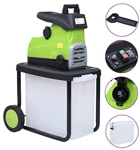 Homgoday Trituradora de jardín eléctrica con Caja de recolección 2800 W