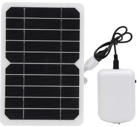 Aireador Solar para Estanque, Oxigenador Solar Recargable de 2000 MAh, Aireador de Oxígeno para Acuario, Bomba de Aire, Aireador de Pesca con Manguera, Piedras de Burbujas de