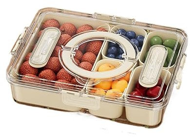 GoldDuoDuo Thickened Food Storage Box, Sealed Refrigerator, Vegetable and Fruit Storage Packaging Box, Frozen Drainage with Lid, Portable Camping, (5 BOX)