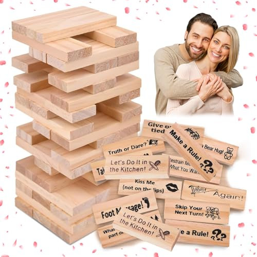 Jeu de tour de blocs coquins 48 pièces blocs super coquines pour adulte couple,França,jeux en bois empilables pour la Saint-Valentin,jeu adulte couple coquins de blocs empilables de tour pour couples