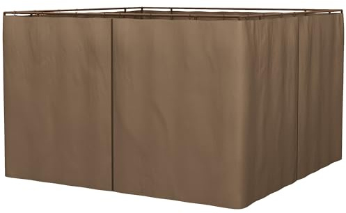 Outsunny 4 Paredes Laterales para Cenador 3x2 m Laterales de Carpa con Ganchos Cortinas sin Ventanas Reemplazo Lateral para Carpa de Jardín Exterior Fiesta Marrón