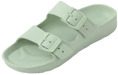 R-ISLAND Sandali da donna, sandali antiscivolo per piscina, doccia, spiaggia., Verde, 38 EU