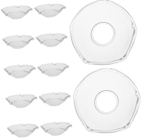 PRETYZOOM 12 Pezzi Protettore Di Di Protezioni Antigoccia Per Candele Raccoglitore Di Gocce Di Protezioni Antigoccia Per Candelabri Bicchiere Transparent