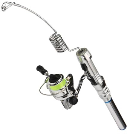 wqibq Angelruten-Pocket-Pen-Ruten-Set, Teleskop-Eisangelrute-Set, Eisangelrolle und Angelruten-Kombination, Ruten- und Rollenpaket, Angelruten-Kombination für Freund, Vater, Familie