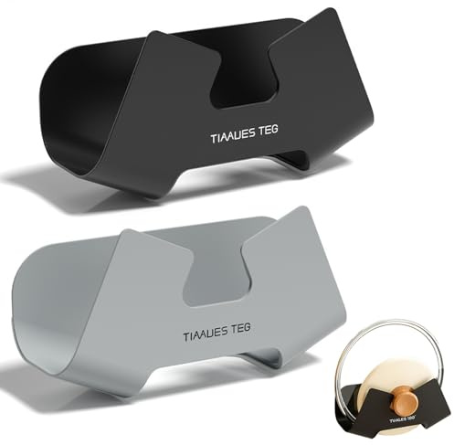 Soporte Tapas Ollas, Organizadores Cocina, Soporte bandejas Cocina, Organizador Tapas Ollas para Montaje en Pared, Autoadhesivo Potes de Cocina Organizadores,Plástico Rejilla para Tapa,2 Piezas