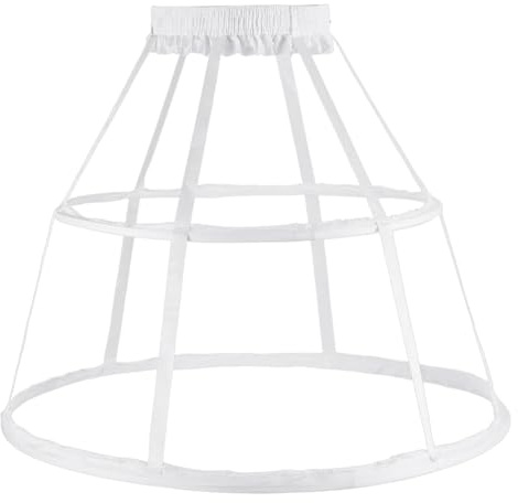 FINGERINSPIRE Falda de aro de jaula para vestido de enagua de 59 x 47 cm, falda de alambre de plástico de poliéster, alforja, alforja, 2 aros, jaula de crinolina para boda, decoración de vestidos de