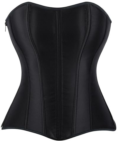 ZTFYKLIN Interior Moldeadora De Cuerpo Americano Y con Cremallera para Mujer. Faja Uctora Mujer Costuras (Black, M) Corsets White Corset Disfraz Morado Red Pirata Brown Negro Azul Blanco