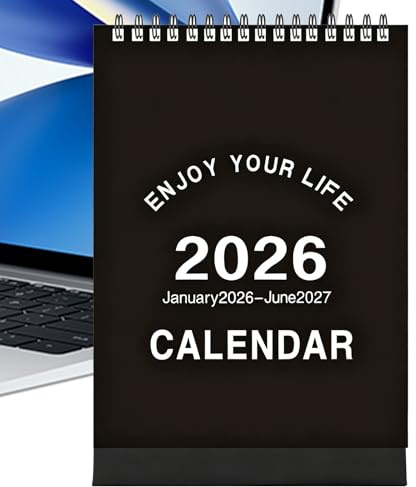 Mini Calendario da Scrivania 2026,Gennaio 2026-Giugno 2027 Programma Mensile - Calendario Per L'Anno - Per Amici Famiglia Studenti Insegnanti Casa Interno Scuola Ufficio Scrivania