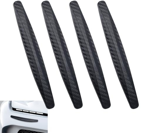 4 protectores de bordes de puerta de coche, de fibra de carbono, tiras decorativas antiarañazos, protección antiarañazos, parachoques de coche, para la mayoría de los coches (negro)