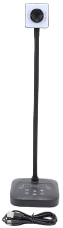 Vroomoto Caméra à Documents 4K, Mise au Point Automatique, Microphone intégré, Lumière de Remplissage LED, Plug and Play, Idéale pour l'enseignement en Ligne et la Diffusion en Direct