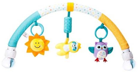 Gralara Juguete para Cochecito Móvil para Bebés Arco Sensorial de Peluche Actividades con Clips Ajustables Y Fácil Instalación Adecuado para Bebés Recién, Ranura