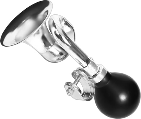 Timoo Bike Horn for Adults Classic Bugle Horn Metal Squeeze Clown Horn for Golf Cart, Fits All Bicycle Handle Bar, Loud Sounds