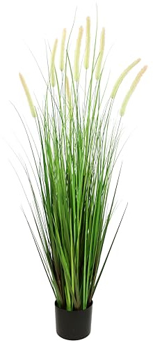 Flair Flower konstgjord rävsvansgräs i kruka gräs konstgräs gröna växter dekorativ gräs gräsklippare prydnadsgräs solitärgräs deko gräsarrangement, grön, 120 cm