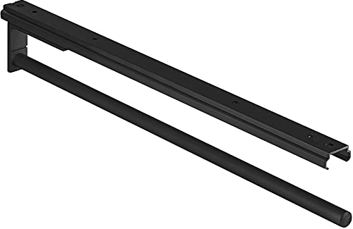 Gedotec Towel Rail | H6008 | Pull-Out Towel Rail with 1 arm | 1 Piece | Towel Rail Length 465 mm in Black | Bathroom & Kitchen Cabinet Towel Rail Swivel 90degree | Made in Germany