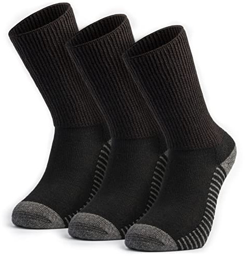 Well Heeled Diabetic Socks for Men - 3 Pairs - Mens Extra Wide Socks - Neurosocks - Socks for Swollen Feet - Diabetic Socks 9-12 & 6-9 - Almost Seamless Top