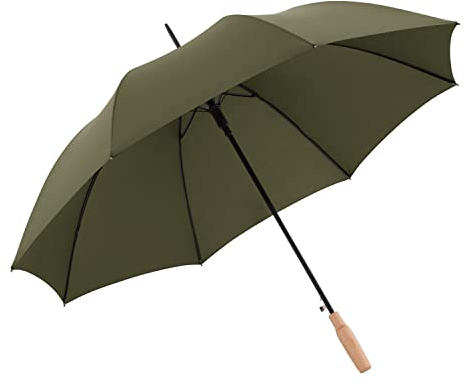 Doppler Nature Stick Regenschirm I nachhaltiger Stockschirm aus PET-Flaschen & Holz I stabiler Automatik-Schirm mit 106cm Durchmesser I robust & sicher bei Wind & Regen