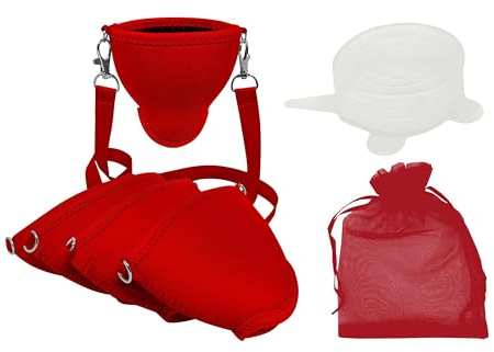 Eff Em Concept WineHolder – vinglashållare för halsen, vinglashållare inkl. nackband (snodd) (röd – set med 5)