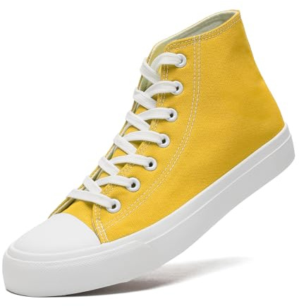 sharllen Ladies Canvas Shoes Women, Mens High Top Trainers Lace up Pumps