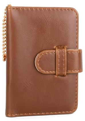 HIYQIN 28 Pockets Mini Photo Album Compatible with Fujifilm Instax 2x3 Films - Mini 12 70 7s 8 8+ 9 11 40 50s 90 99, Small Pocket Size Photo Album with Keychain - Brown