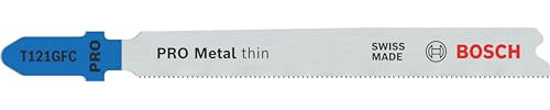 Bosch Pro Metal Thin T121GFC - Hoja de sierra de calar (para chapa de acero, chapa de acero, longitud de 92 mm, sierra de calar profesional)