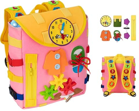 -Ryggsäck, flitig ryggsäck för barn | ryggsäck busy toys | förskolepedagogiska leksaker, bärbara multifunktionella förskoleelektiviteter för barn