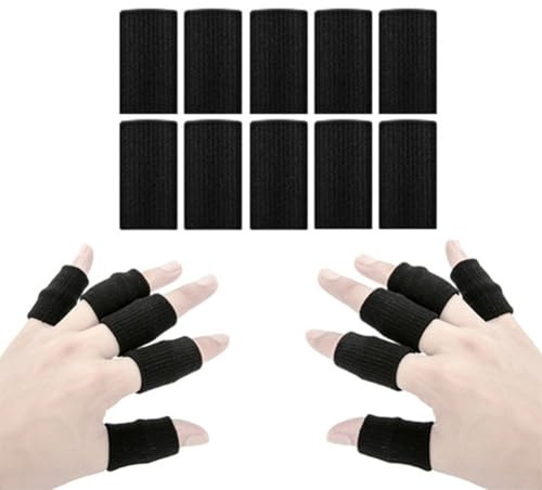 ZYWUOY Finger Guard for Tying Fishing Line, Breathable Knitted Fabric, Finger Sleeves (black)