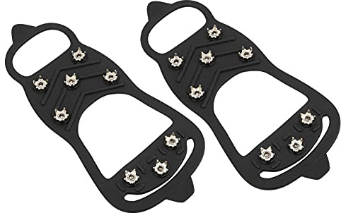 1 paio di ramponi di ghiaccio a 8 tooth Cramponi anti-slip Copri da neve Copri le impugnature per artigli esterni all'aperto (M)