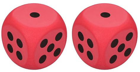 QUARKZMAN 2 Dadi In Schiuma, 6cm/2.36 Pollici Dadi Eva A 6 Facce Palla Antistress Blocco Comprimibili Per Giochi Da Tavolo Allevia Stress E Ansia (Rosso)