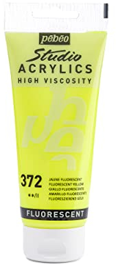 Pébéo 837372 Studio Acrylique Tube Jaune Fluorescent 100 ml