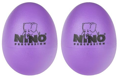 Nino Percussion Egg Shaker Paar – 2 Rasseleier für Kinder ab 3 Jahren – Musikinstrument – Geschenkidee - Kunststoff, Lila (NINO540AU-2)