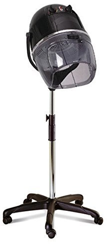Crisnails® Secador de Casco, Procesador de Color Profesional para Peluquería y Salón, Temperatura Máxima a 75ºC, Altura Regulable, Móvil con Ruedas, Color Negro, SC-CM07-NE