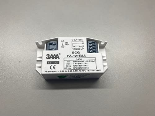 3AAA Balasto electrónico ECG YZ-121EAA 1 x 6 W / 8 W / 13 W / 14 W / 21 W ECG YZ-121EAA balasto D116 G5 2G7 G24q GR10q