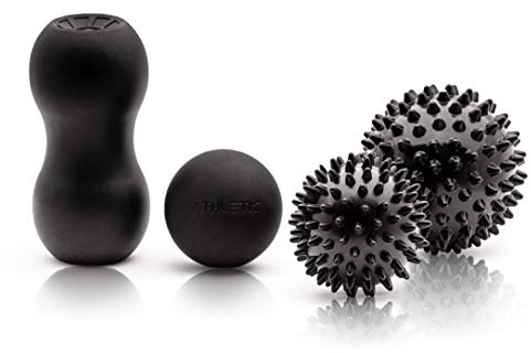 ATHLETIC AESTHETICS Premium Massageball Set - Faszien-Ball/Duo-Ball/Igel-Ball groß/Igel Ball klein zur Selbstmassage und Triggerpunkttherapie/Physiotherapie (7. Variante: 4er Set)