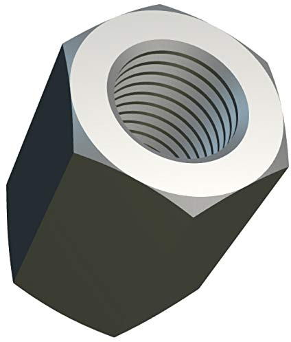 M16 Dado Esagonale Lungo (48mm 24mm) di Acciaio Legato Zincato per Connessioni a Vite (Quantità dei 2) Lunghezza 48mm