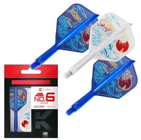 Target Japan K-Flex Rising Sun Haruki Muramatsu No.6 KFlex Fléchettes Vols et Tiges | Pack de 3 Accessoires K Flex Player Edition | Fléchettes K Flex, Longueurs: Courte, Intermédiaire, Moyenne