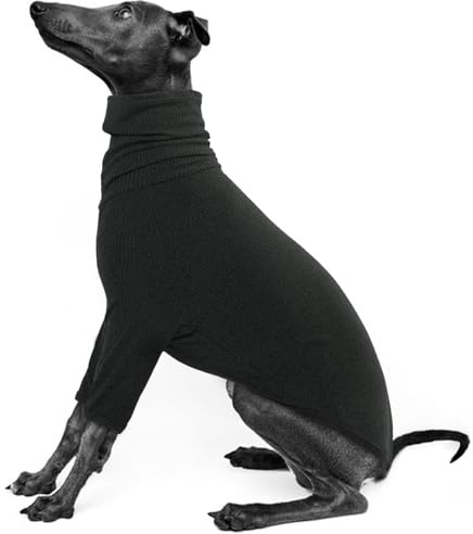 IECOii Whippet tröja, polokrage hundtröja för små hundar, Greyhound tröja pullover whippet overall, lätt och mysig italiensk vinthundpyjamas, stretch liten hund fleece väst, S