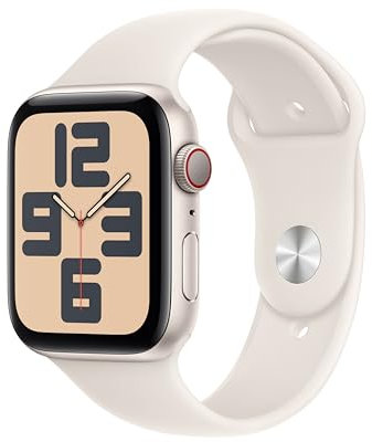 Apple Watch SE (2ª gen.) GPS + Cellular 44 mm Smartwatch con cassa in alluminio Galassia e Cinturino Sport Galassia - S/M. Tracker per il fitness e il sonno, app Battito, Rilevamento incidenti