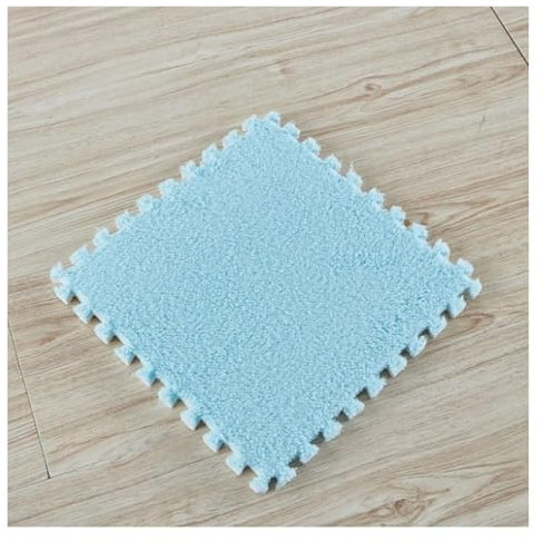 Tappetino in schiuma di peluche, tappetino protett 20 pezzi 12x12x0,4 pollici morbida schiuma EVA Area Split Joint arrampicata tappetini, antiscivolo Shaggy cuscino gioco puzzle mat(Blue)