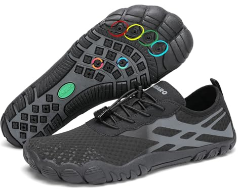 SAGUARO Badeschuhe Damen Wasserschuhe Herren Schwimmschuhe Schnelltrocknende Aquaschuhe Barfußschuhe Strandschuhe rutschfeste Neoprenschuhe Leicht Surfschuhe Tauchschuhe Meeresschuh Schwarz,Gr.40