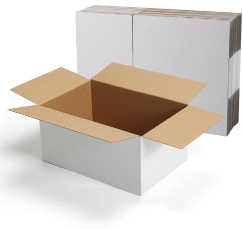 HORLIMER Scatole Cartone in Cartone Ondulato, Confezione da 15, Scatole di Cartone per Imballaggio e Spedizione,30.48x20.32x15.24cm