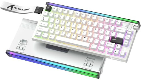 ATTACK SHARK R85 HE Tastiera Rapid Trigger 8000Hz, Precisione RT di 0,005mm, Tastiera Gaming Cablata 75%, Scatola Luminosa RGB, Switch Magnetici Hall, Attuazione Regolabile, Snap Tap, Bianco