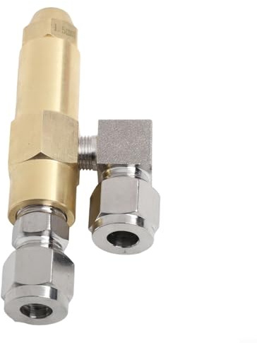 Yhenlovtt mässing avfall oljebrännare munstycke med dubbla sifon för pannapplikationer, 1/8 tum oljeinlopp och 1/4 tum luftintag, kompatibel med tung olja (1,5 mm)
